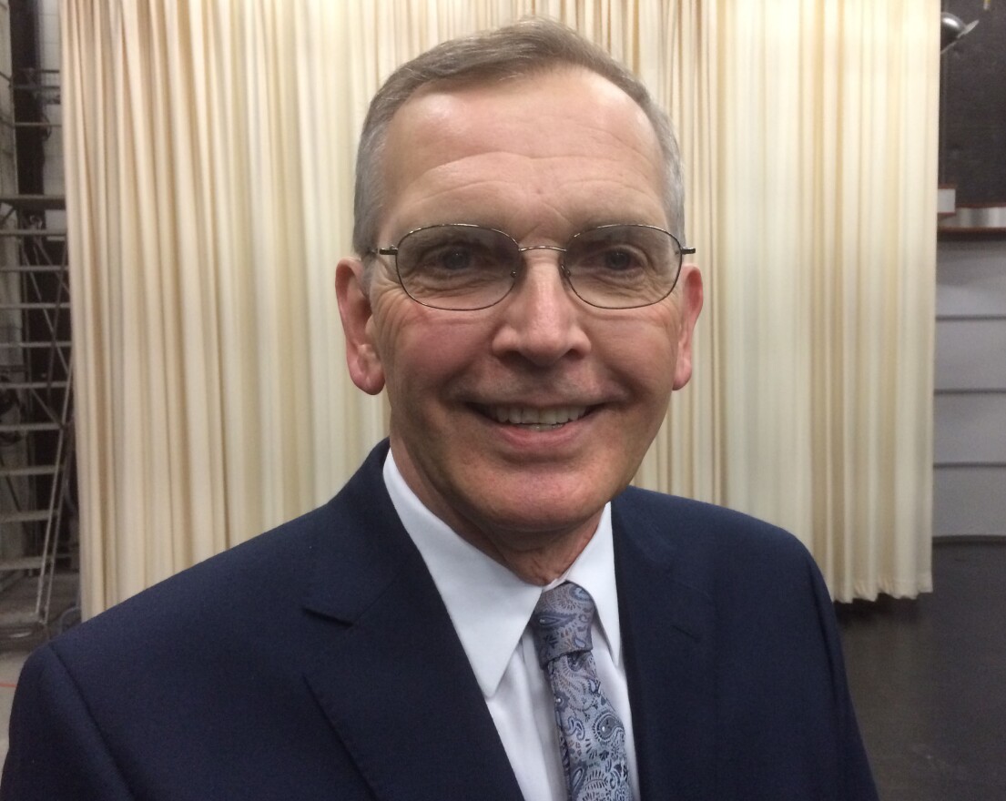 Rick Ludwin in the Miami University TV studio in 2015.